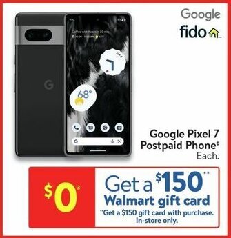 Walmart Google Pixel 7 Postpaid Phone offer