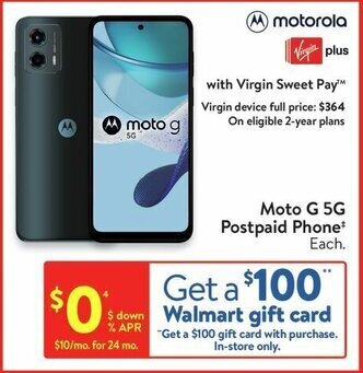 Walmart Moto G 5G Postpaid Phone+ offer