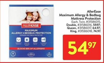 Walmart AllerEase Maximum Allergy & Bedbug Mattress Protection offer