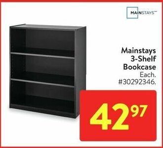 Walmart Mainstays 3-Shelf Bookcase offer