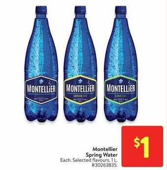 Walmart Montellier Spring Water. 1 L offer