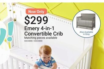 Leon's Emery convertible panel crib - white offer