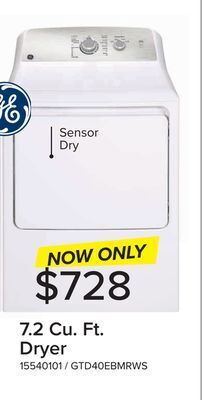 Leon's Ge white electric dryer with sanifresh cycle (7.2 cu. ft.) - gtd40ebmrws offer