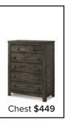 Leon's Cabin 5 drawer chest - grey offer