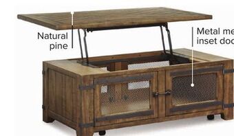 Leon's London lift-top coffee table - natural pine offer