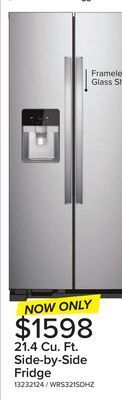 Leon's Whirlpool stainless steel side-by-side refrigerator (21.4 cu. ft.) - wrs321sdhz offer