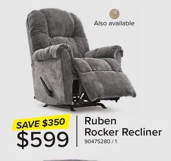 Leon's Ruben rocker recliner - charcoal offer