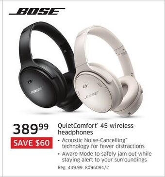 The Source Bose quietcomfort 45 wireless headphones offer