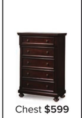 Leon's Chester 5 drawer chest - cherry offer