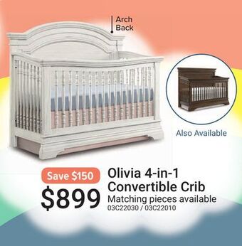 Leon's Olivia crib - rosewood offer