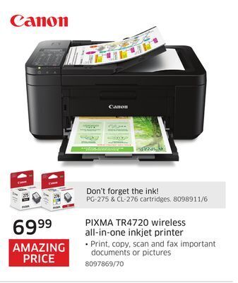 The Source Canon pixma tr4720 wireless all-in-one inkjet printer offer