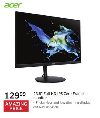 The Source Acer 23.8 full hd ips zero frame monitor offer