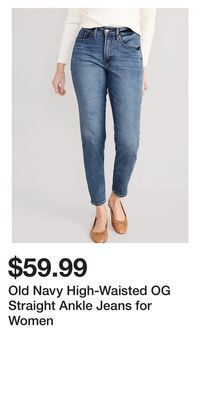 Old Navy Old navy high-waisted og straight ankle jeans for women offer
