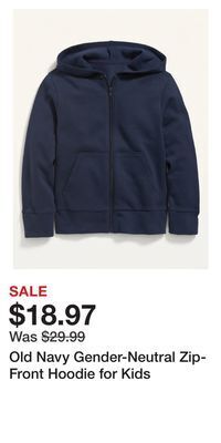 Old Navy Old navy gender-neutral zip-front hoodie for kids offer