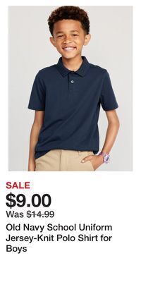 Old Navy Old navy school uniform jersey-knit polo shirt for boys offer