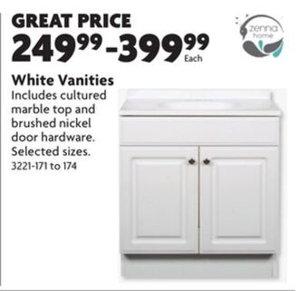 Home Hardware White vanities offer