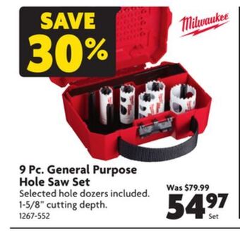 Home Hardware 9 pc. general purpose hole saw set offer