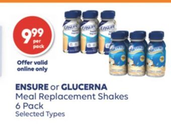 Wellwise by Shoppers Ensure or glucerna meal replacement shakes offer