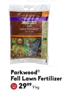 Sheridan Nurseries Parkwood® fall lawn fertilizer offer