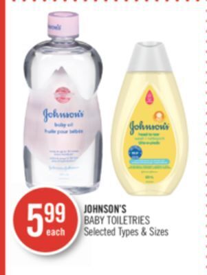 Shoppers Drug Mart Johnson's baby toiletries offer