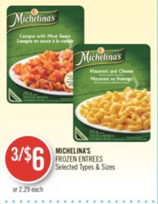 Shoppers Drug Mart Michelina's frozen entrees offer