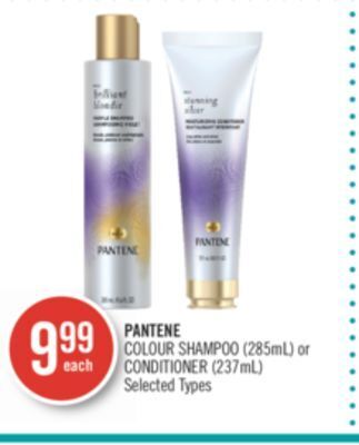 Shoppers Drug Mart Pantene colour shampoo (285ml) or conditioner (237ml) offer