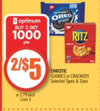 Shoppers Drug Mart Christie cookies or crackers offer
