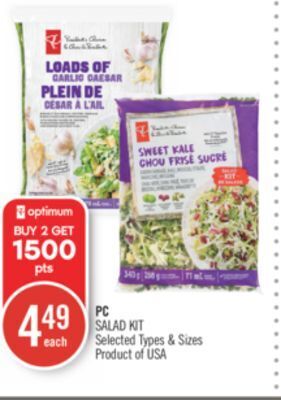 Shoppers Drug Mart Pc salad kit offer