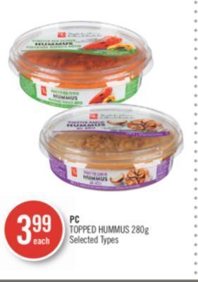 Shoppers Drug Mart Pc topped hummus offer