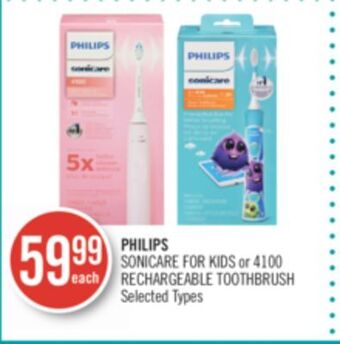 Shoppers Drug Mart Philips sonicare for kids or 4100 rechargeable toothbrush offer