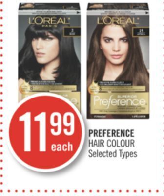 Shoppers Drug Mart Preference hair colour offer