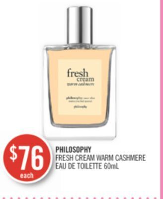 Shoppers Drug Mart Philosophy fresh cream warm cashmere eau de toilette offer