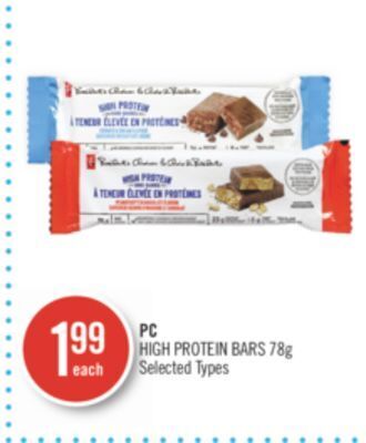 Shoppers Drug Mart Pc high protein bars offer