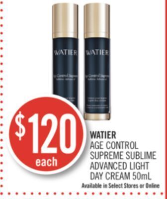 Shoppers Drug Mart Watier age control supreme sublime advanced light day cream offer
