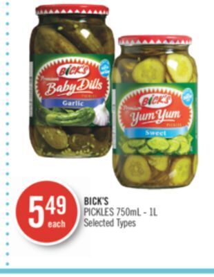 Shoppers Drug Mart Bick's pickles offer