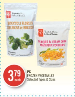 Shoppers Drug Mart Pc frozen vegetables offer