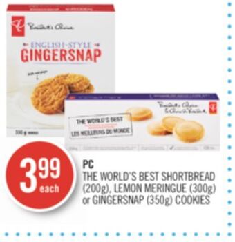 Shoppers Drug Mart Pc the world's best shortbread (200g), lemon meringue (300g) or gingersnap (350g) cookies offer