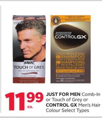 Rexall Just for men comb-in or touch of grey or control gx men's hair colour offer