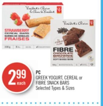 Shoppers Drug Mart Pc greek yogurt, cereal or fibre snack bars offer