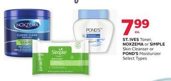 Rexall St. ives toner, noxzema or simple skin cleanser or pond's moisturizer offer