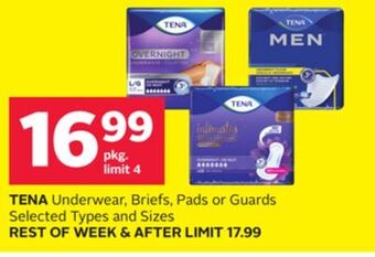 Rexall Tena underwear, briefs, pads or guards offer