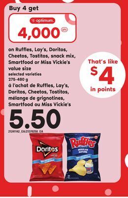 Independent City Market Ruffles, lay's, doritos, cheetos, tostitos, mélange de grignotines, smartfood ou miss vickie's offer