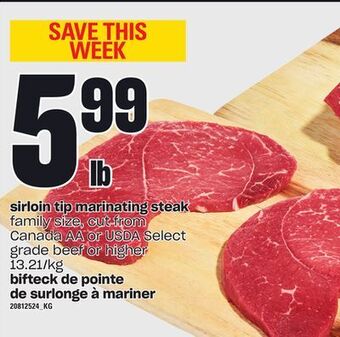 Independent City Market Bifteck de pointe de surlonge à mariner offer