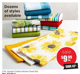 Kitchen Stuff Plus 3 pc. harman cotton kitchen towel set offer