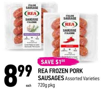 Coppa's Fresh Market Rea frozen pork sausages offer