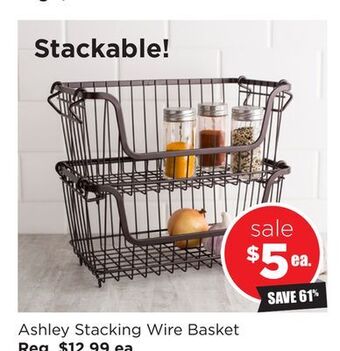 Kitchen Stuff Plus Ashley stacking wire basket offer