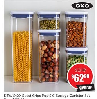 Kitchen Stuff Plus 5 pc. oxo good grips pop 2.0 storage canister set offer