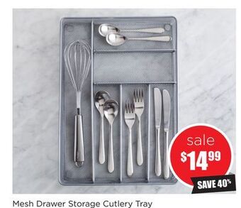 Kitchen Stuff Plus Mesh drawer storage cutlery tray offer