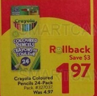 Walmart Crayola Coloured Pencils 24-Pack offer