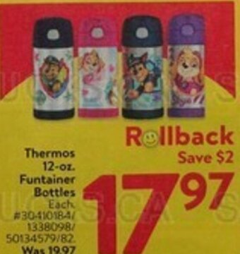 Walmart Thermos 12-oz. Funtainer Bottles offer